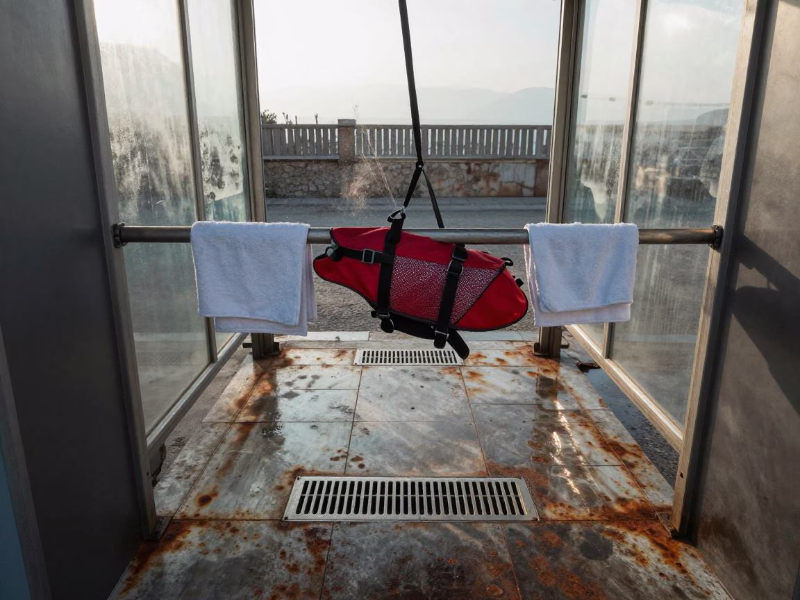 Dog Life Jacket Drying Rail Yozgat in at a self-serve dog wash station in Yozgat