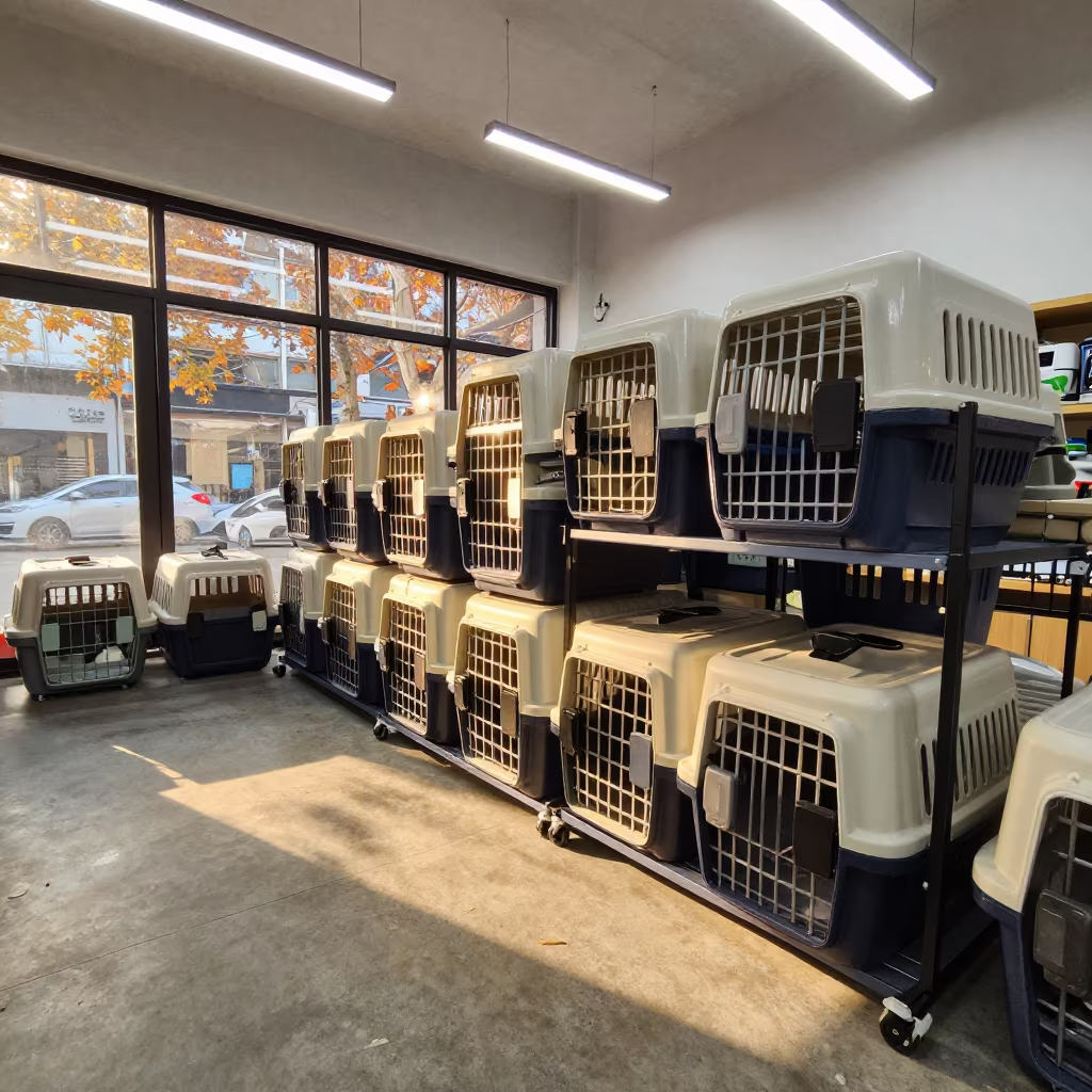 Dog Life Jacket Rack Near Dalian Carrier Stack in inside a fish bagging counter zone near Dalian