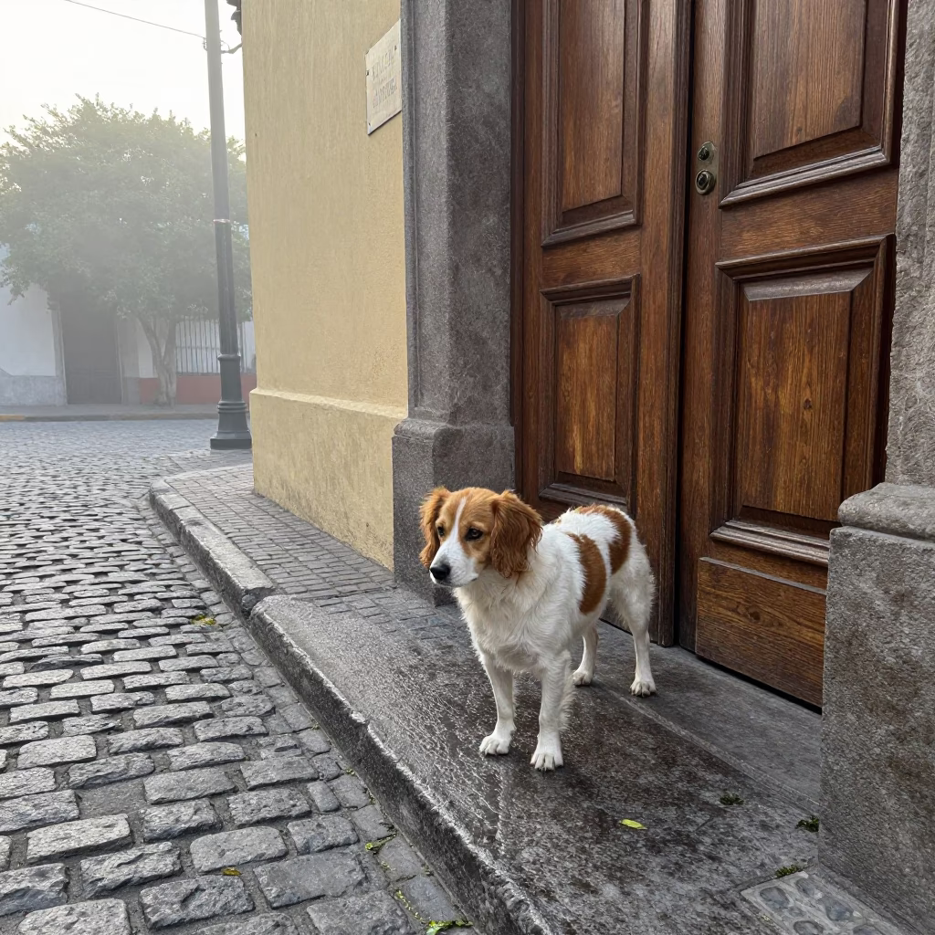Dog Pausing in Buenos Aires in in Buenos Aires, Argentina