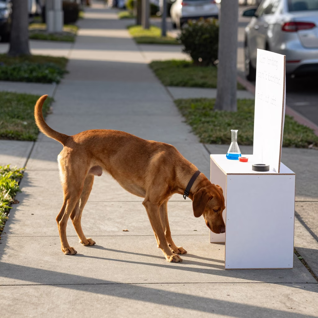 Dog Playing in San Diego at The Late Morning Light in in San Diego, California, United States