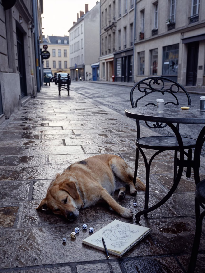Dog Sleeping in Lyon in in Lyon, France