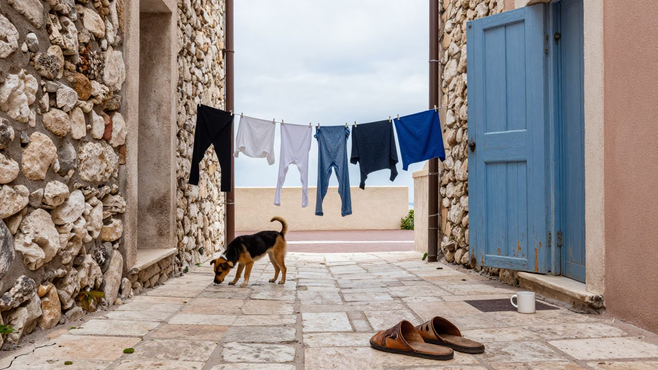 Dog Sniffing in Nice in in Nice, France