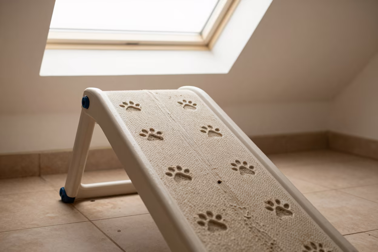 Dog Swim Ramp Pin Tray Paw Prints El Calafate in inside an adoption room in El Calafate