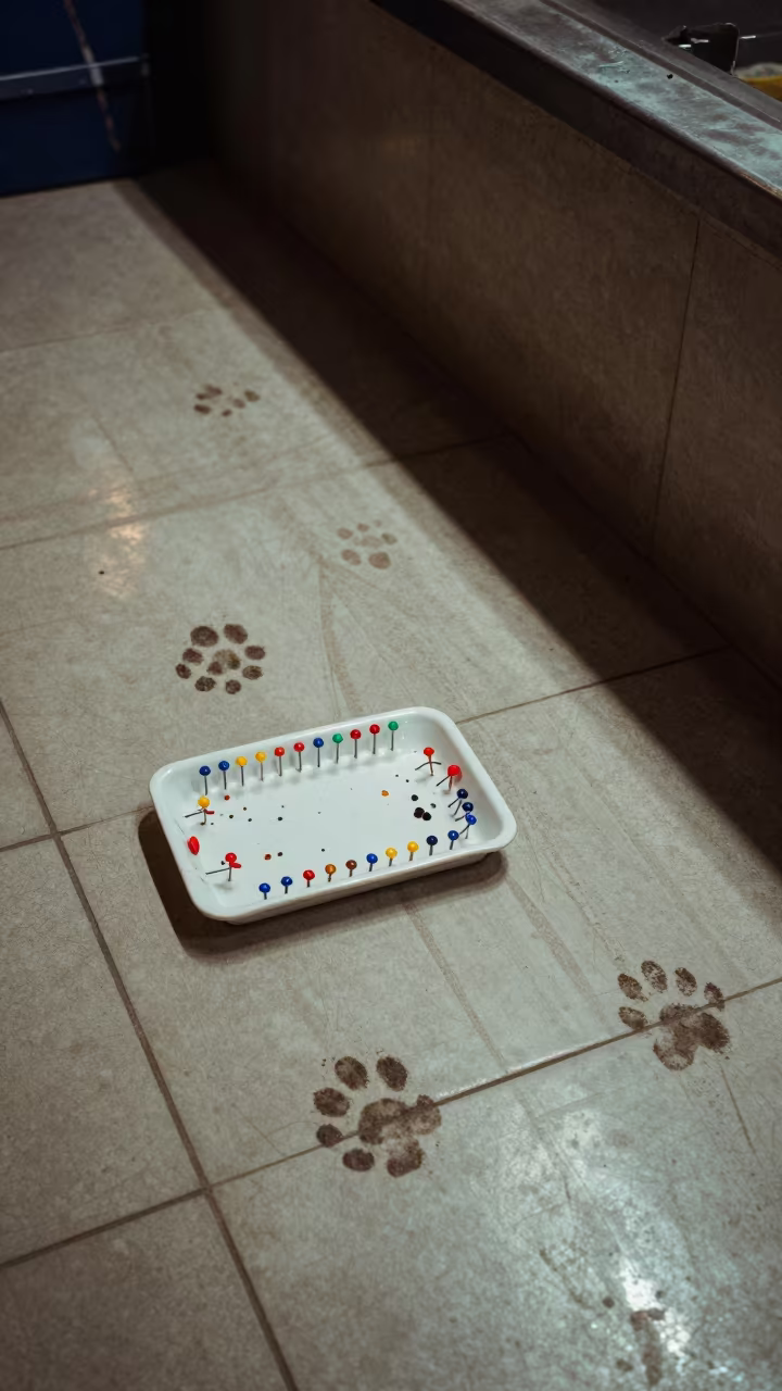 Dog Swim Ramp Pin Tray With Paw Prints in inside a fish bagging counter zone in Multan