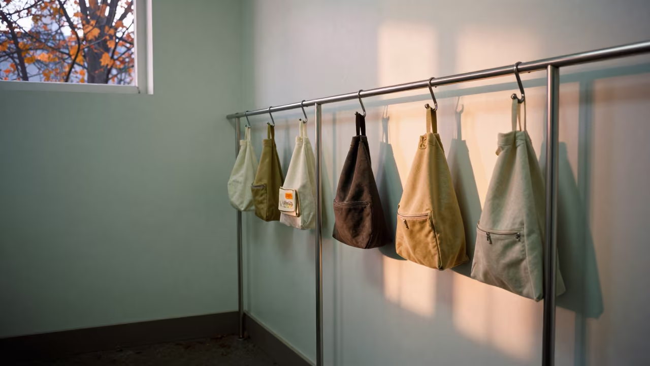 Dog Treat Pouch Hook Rail Dawn Light in inside a grooming bay in Łódź