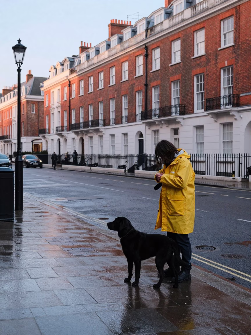 Dog Waiting in London in in London, United Kingdom