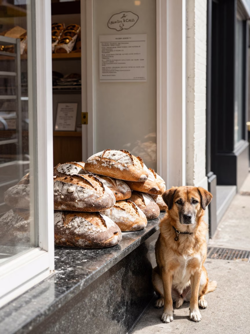 Dog Waiting in Philadelphia in in Philadelphia, Pennsylvania, United States