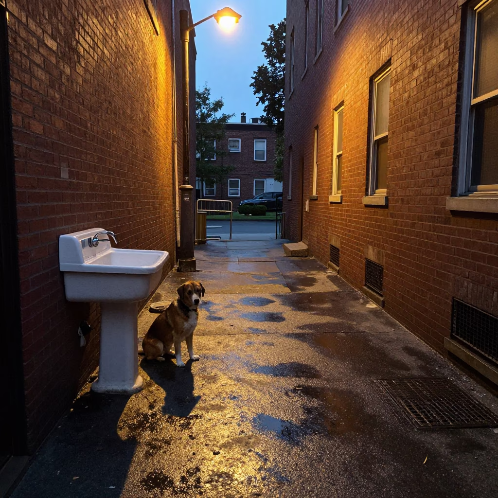 Dog Waiting in Portland in in Portland, Oregon, United States