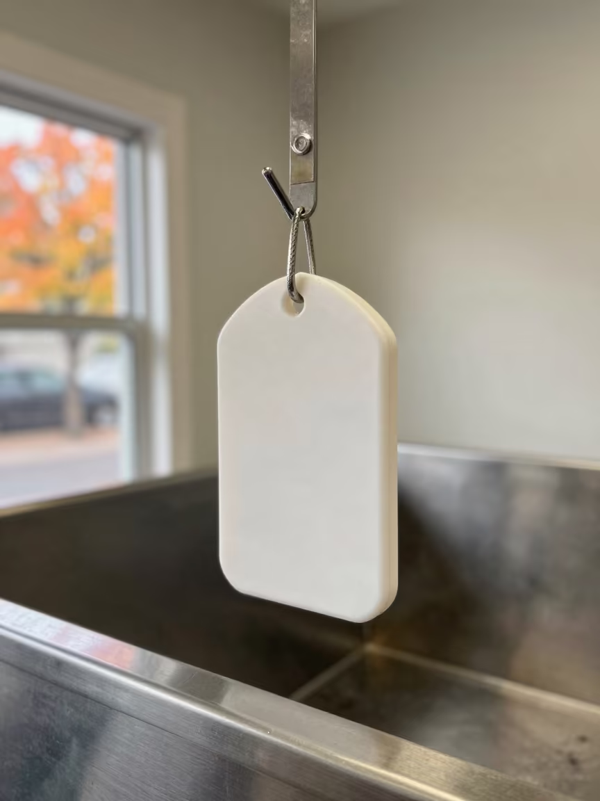 Dog Wash Scale Tag Near Valparaiso in at a self-serve dog wash station near Valparaiso