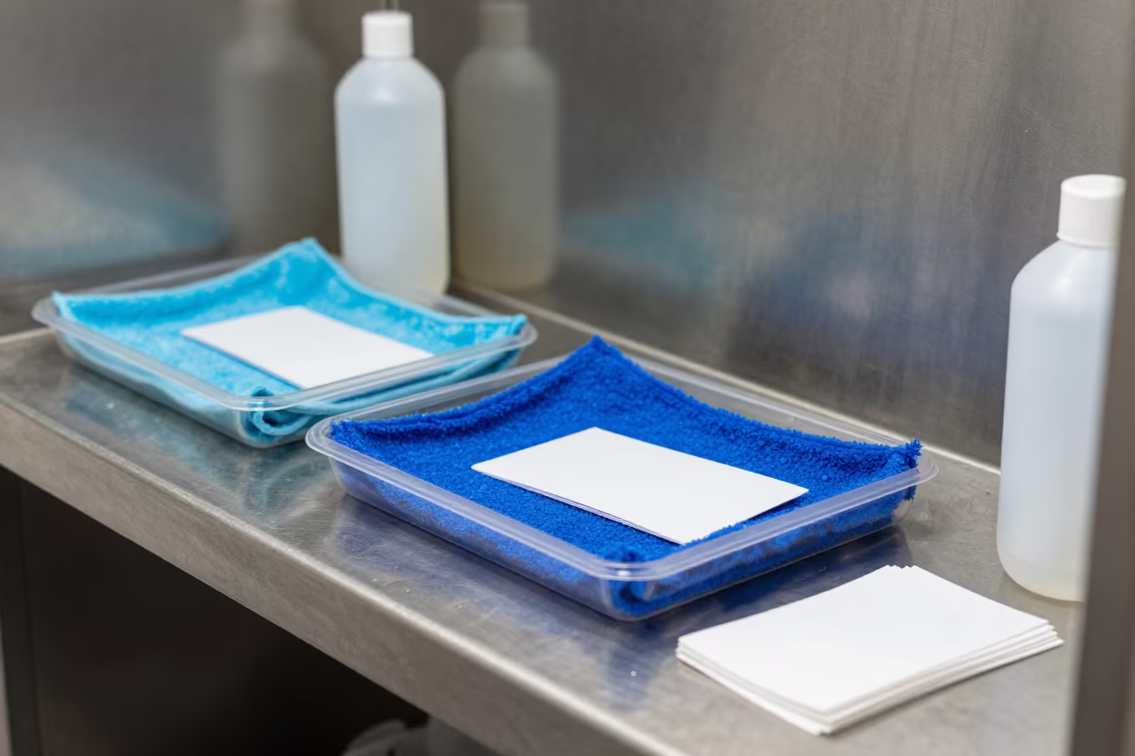 Dog Wash Scoring Tray in Neon Light in at a self-serve dog wash station in Fort-de-France
