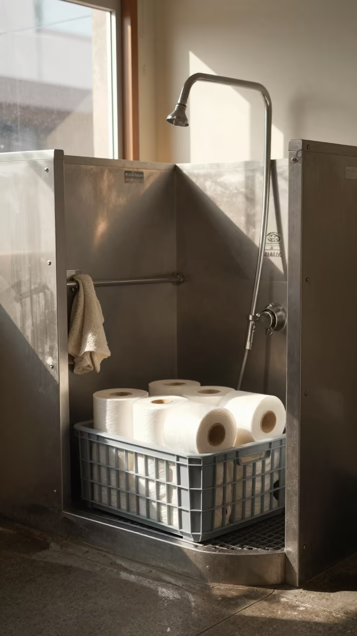 Dog Waste Bag Dispenser Crate Guatemala City in at a self-serve dog wash station in Guatemala City