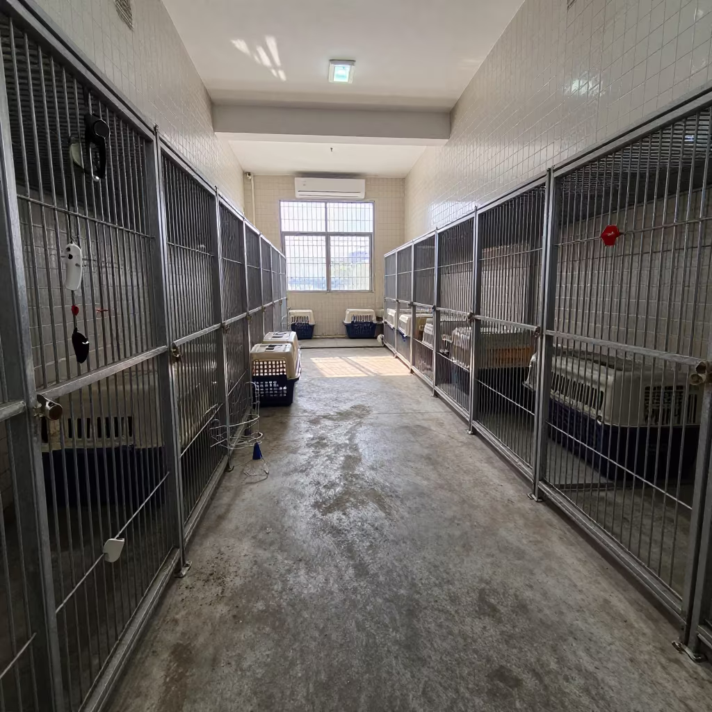 Dog Whistle Rack in Kuala Lumpur Kennel Corridor in in a boarding kennel corridor in Brickfields, Kuala Lumpur