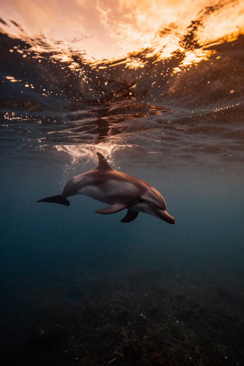 Dolphin Riding Amber Wave Volcanic Dropoff Thailand in beside a volcanic drop-off in Thailand