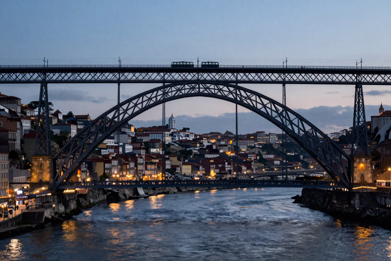 Dom Luís I Bridge in Porto in in Porto, Portugal
