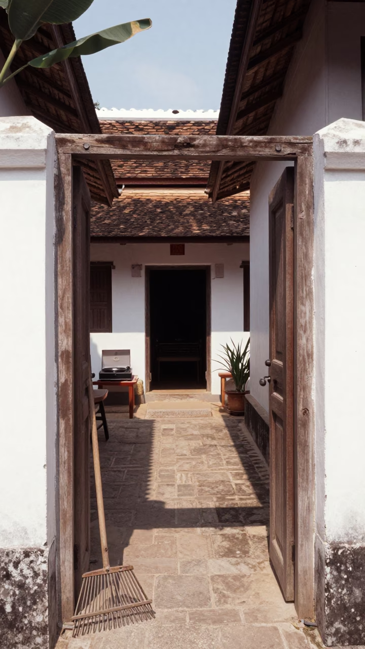 Domestic Courtyard in Luang Prabang in in Luang Prabang, Laos