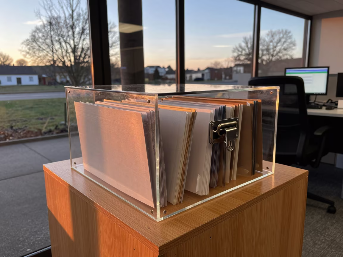 Donation Key Box in Operations Center in in an operations center under monitor glow near Porto Amboim