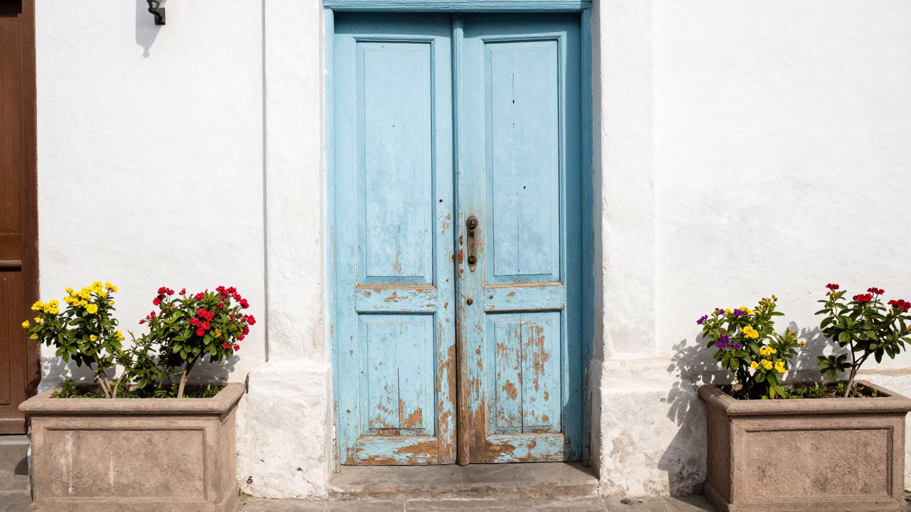 Door And Flower Planter in Lima in in Lima, Peru