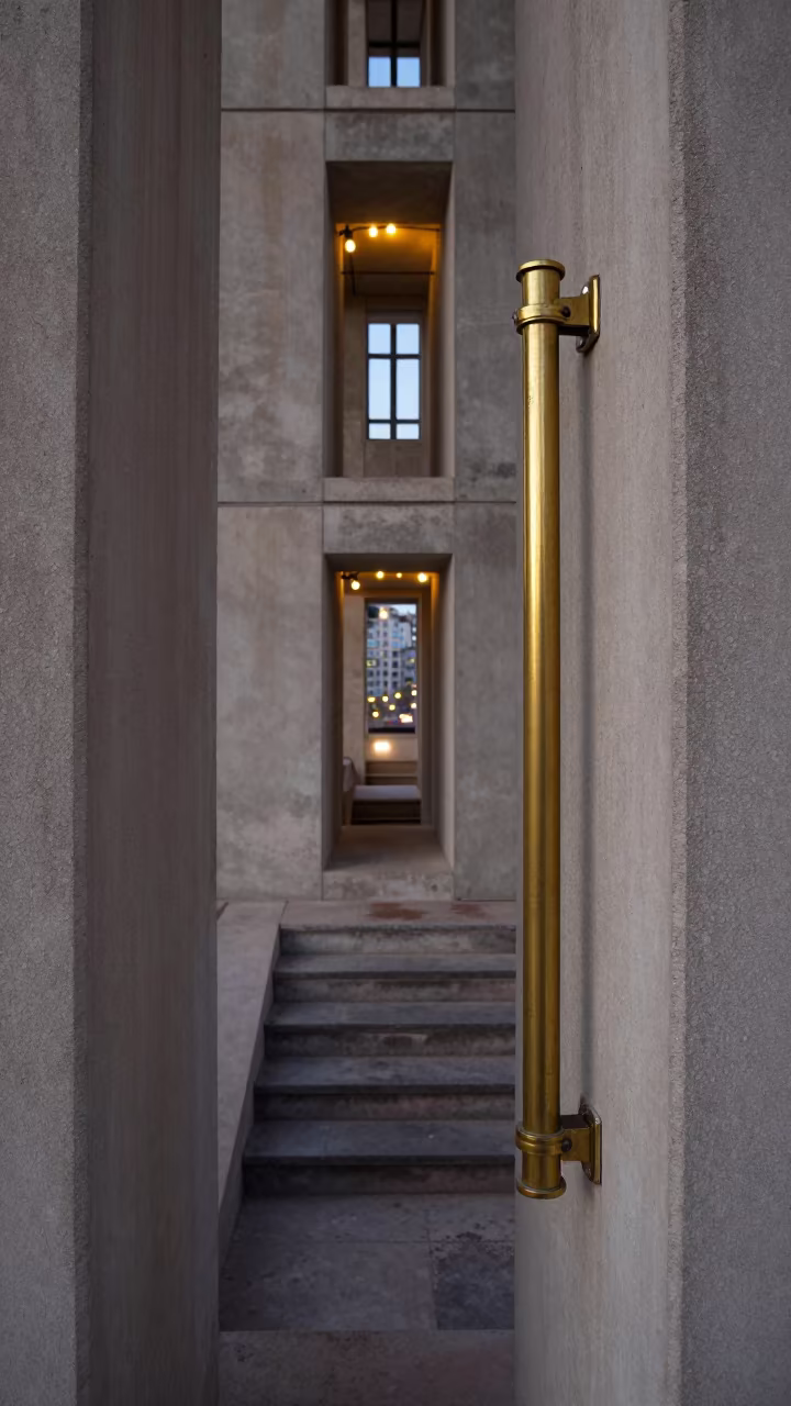 Door Closer Gauge in Marseille Stair Tower in inside a bare shell stair tower in Marseille