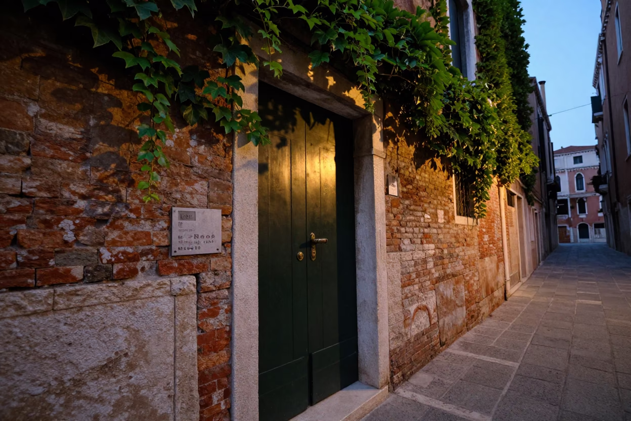 Door Hardware in Venice at The Early Evening Light in in Venice, Italy