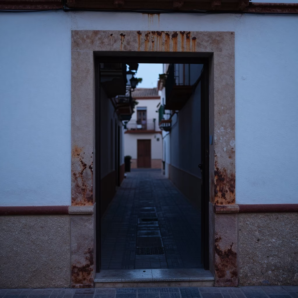 Doorframe And Dried Enamel Drips in Valencia in in Valencia, Spain