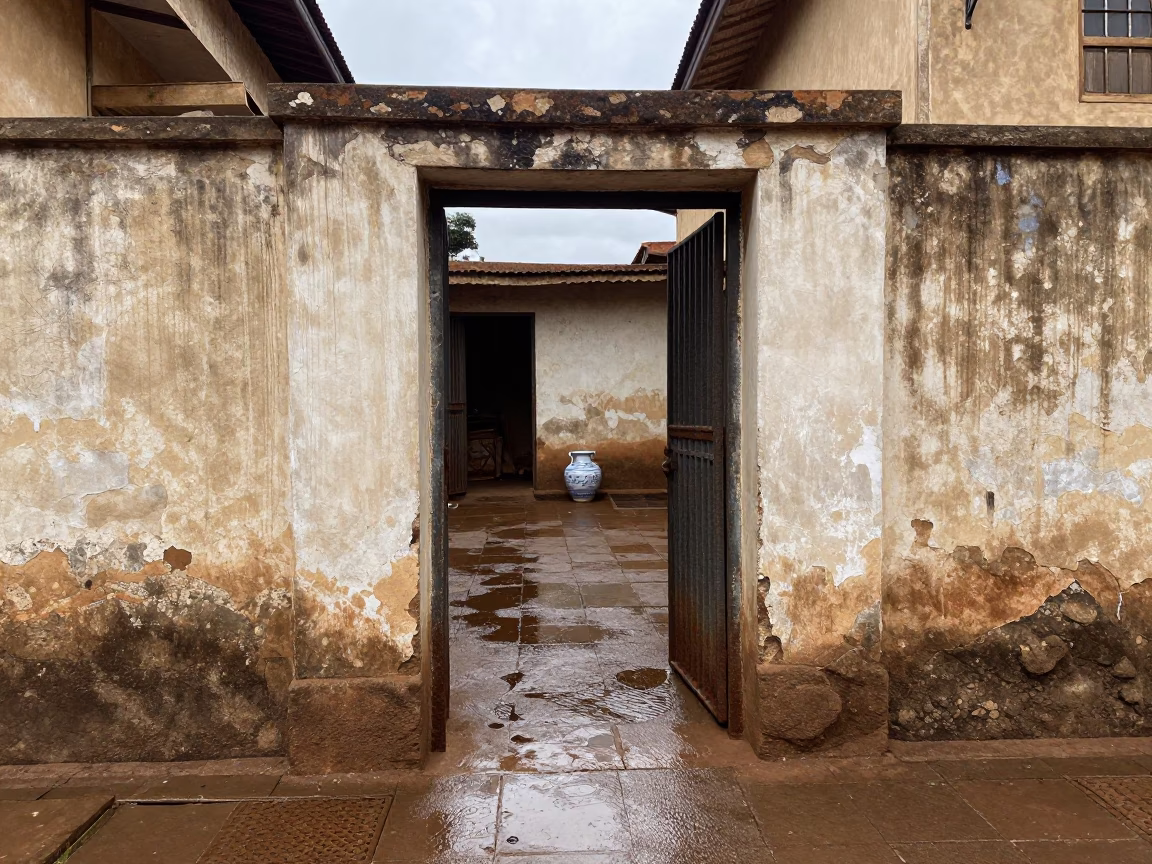 Doorway And Wet Courtyard in Nairobi in in Nairobi, Kenya