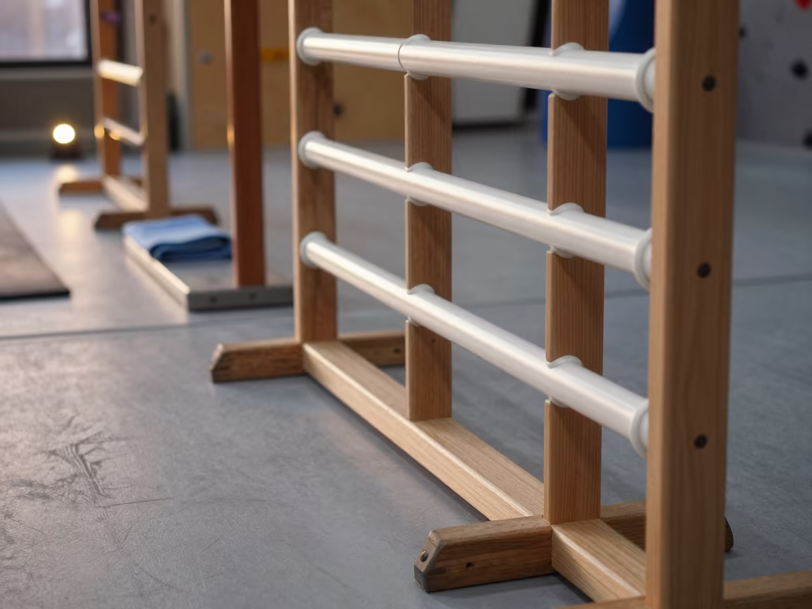 Dowel Rack Dawn Reset in Changsha Gym in inside a climbing gym warmup zone near Changsha