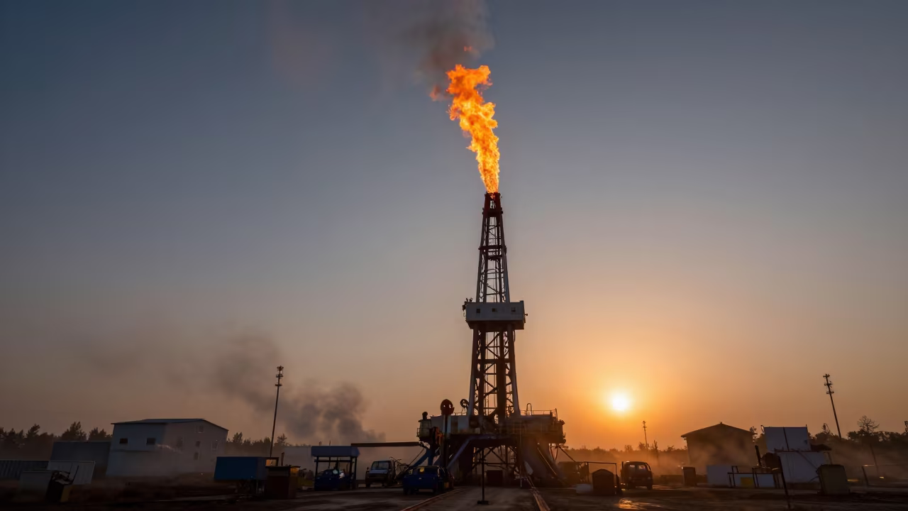 Downward Falling Smoke at Guizhou Dawn in across an active works site in Guizhou
