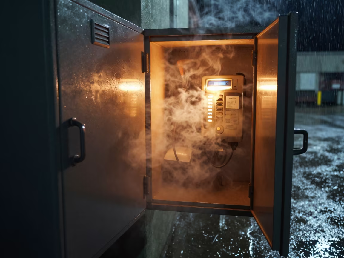 Downward Smoke Battery Locker Hoima Night in inside a warehouse aisle in Hoima
