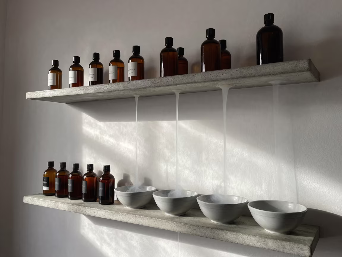 Downward Smoke Tint Mixing Salon Shelf Bamako in inside a salon row in Bamako