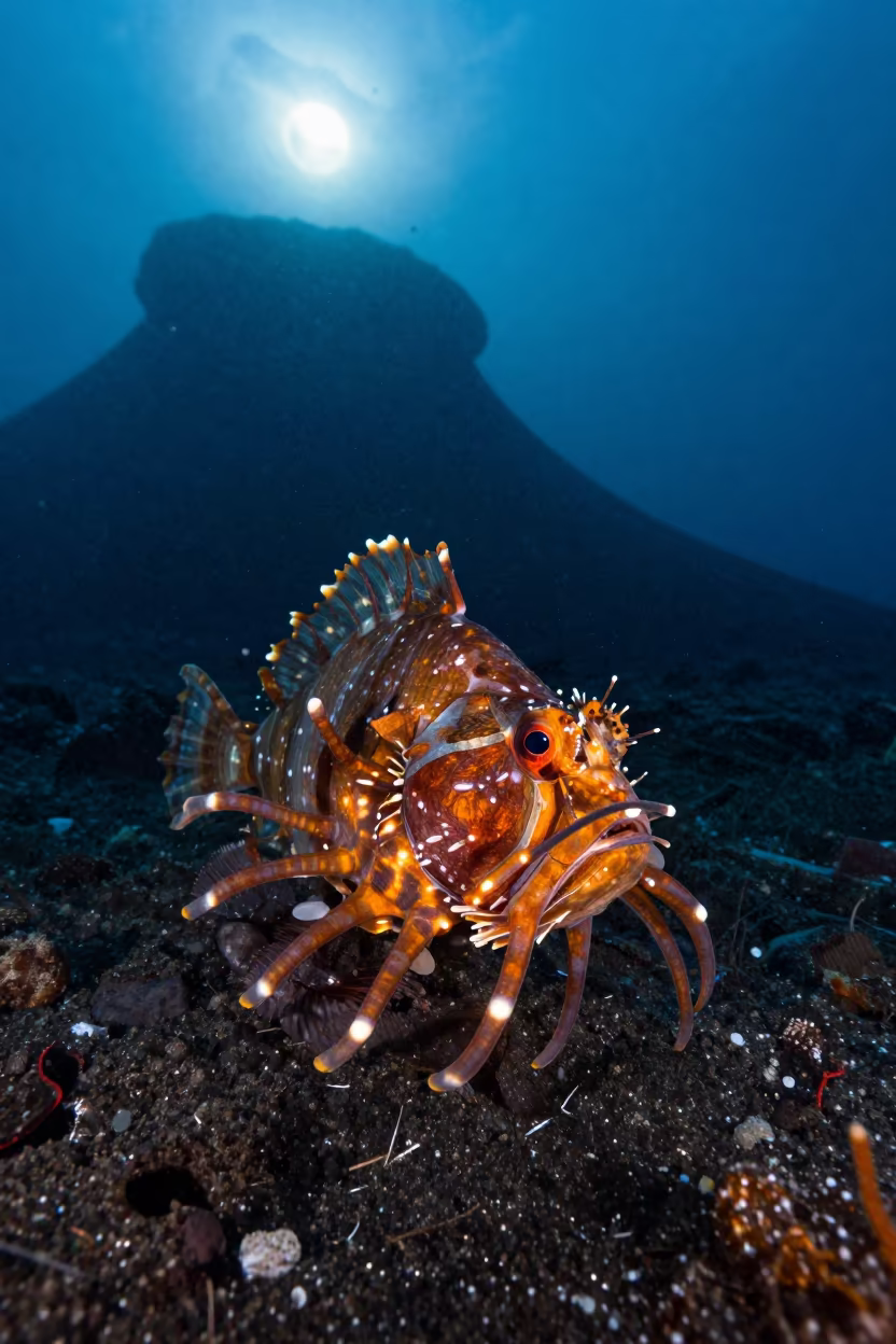 Dragonfish Glow Near Mumbai Volcanic Drop Off in beside a volcanic drop-off near Mumbai
