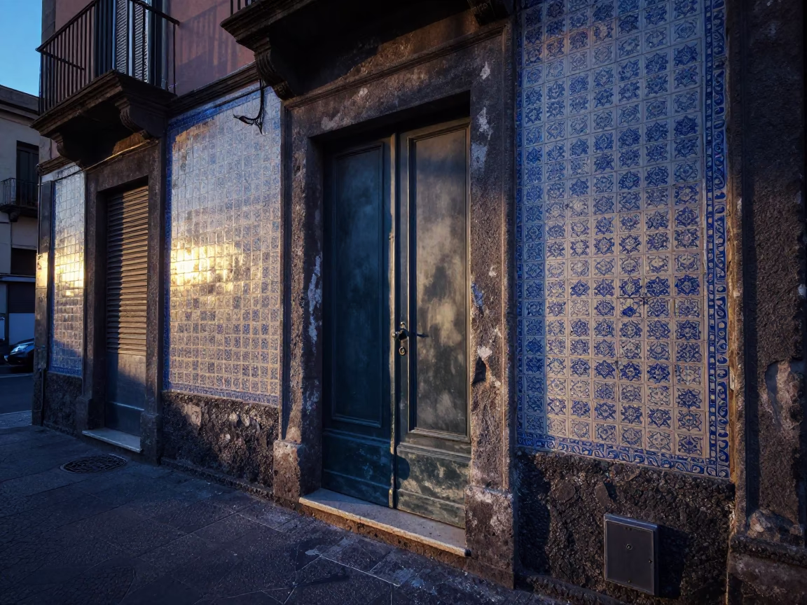 Drain Detail in Naples at Sunrise Light in in Naples, Italy