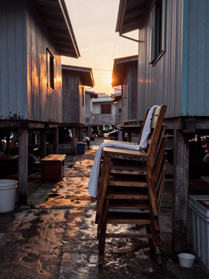Draped Towel in Hong Kong in in Hong Kong, Hong Kong