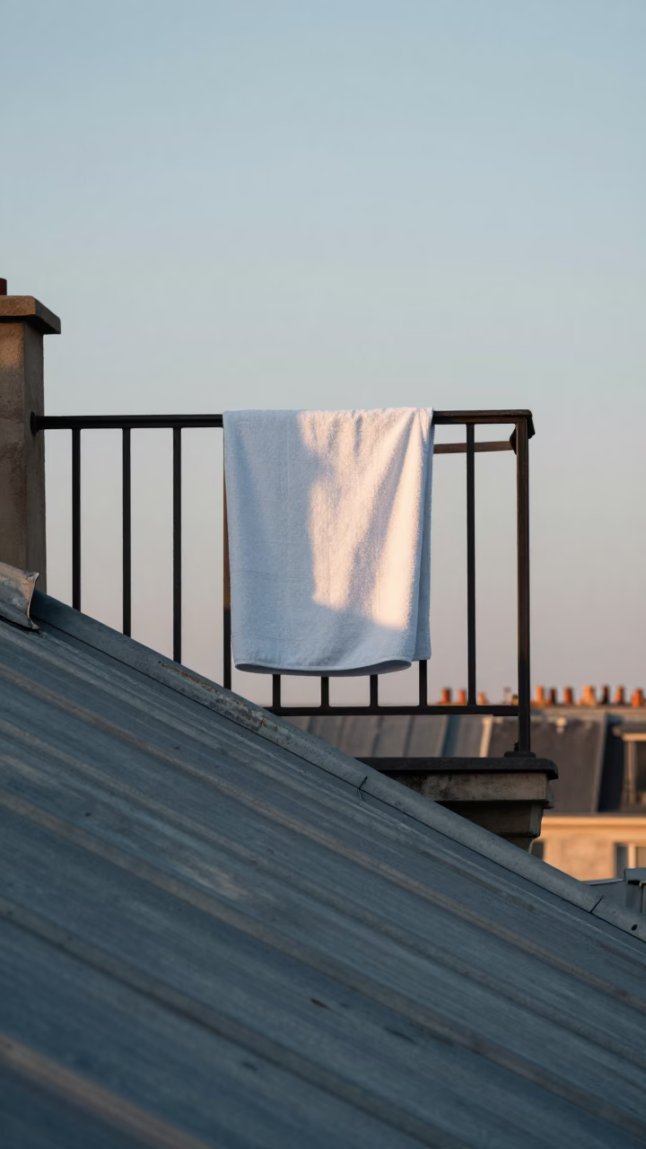 Draped Towel in Paris at Early Morning Light in in Paris, France