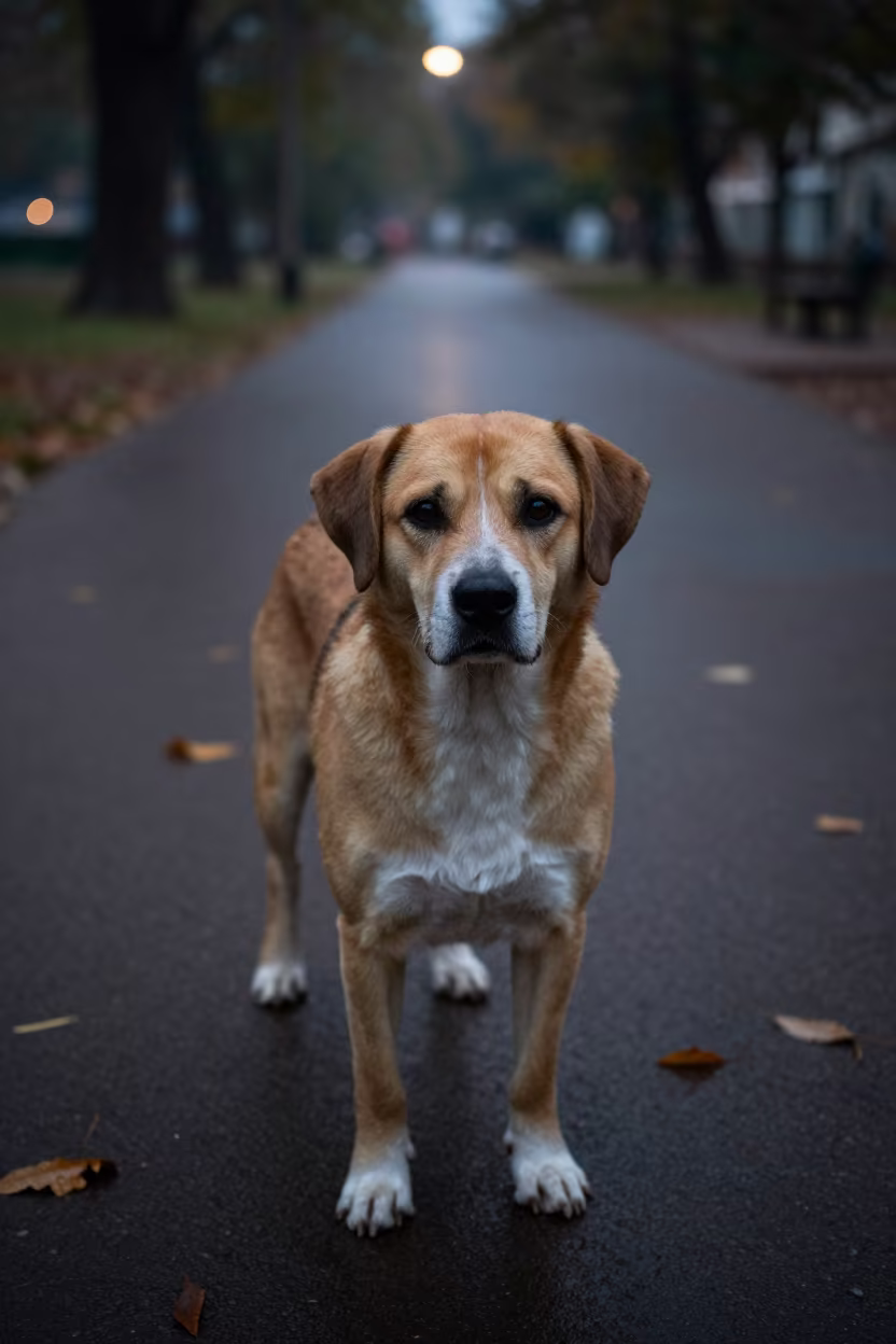 Drever Portrait in Autumn Moonlight Park Path in along a quiet park path with soft open shade and a clean background near Lahore