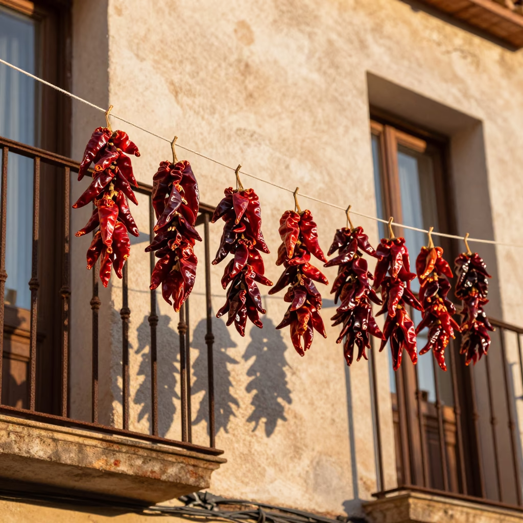 Dried Chili Peppers in Valencia in in Valencia, Spain