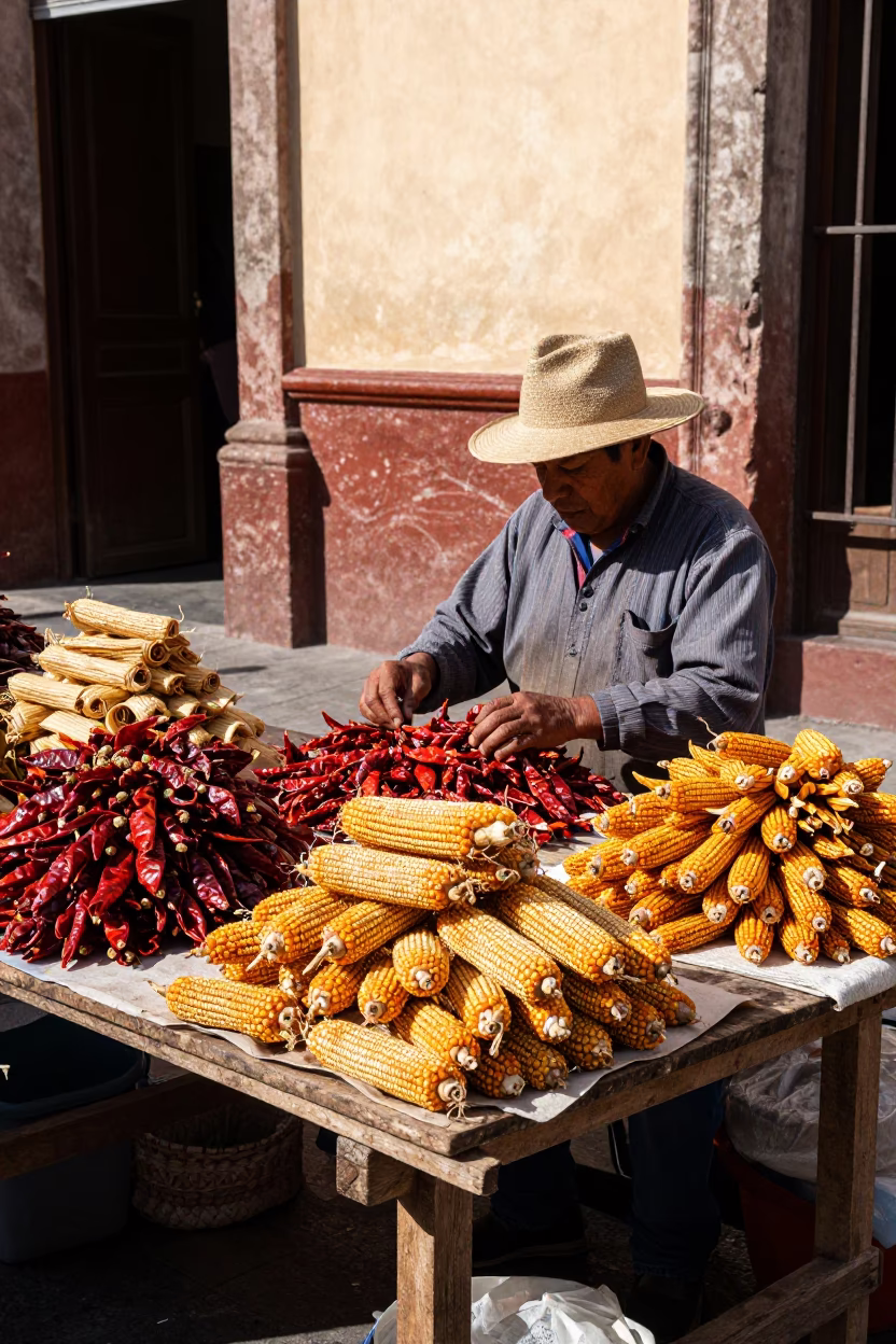 Dried Chilies in Oaxaca in in Oaxaca, Mexico