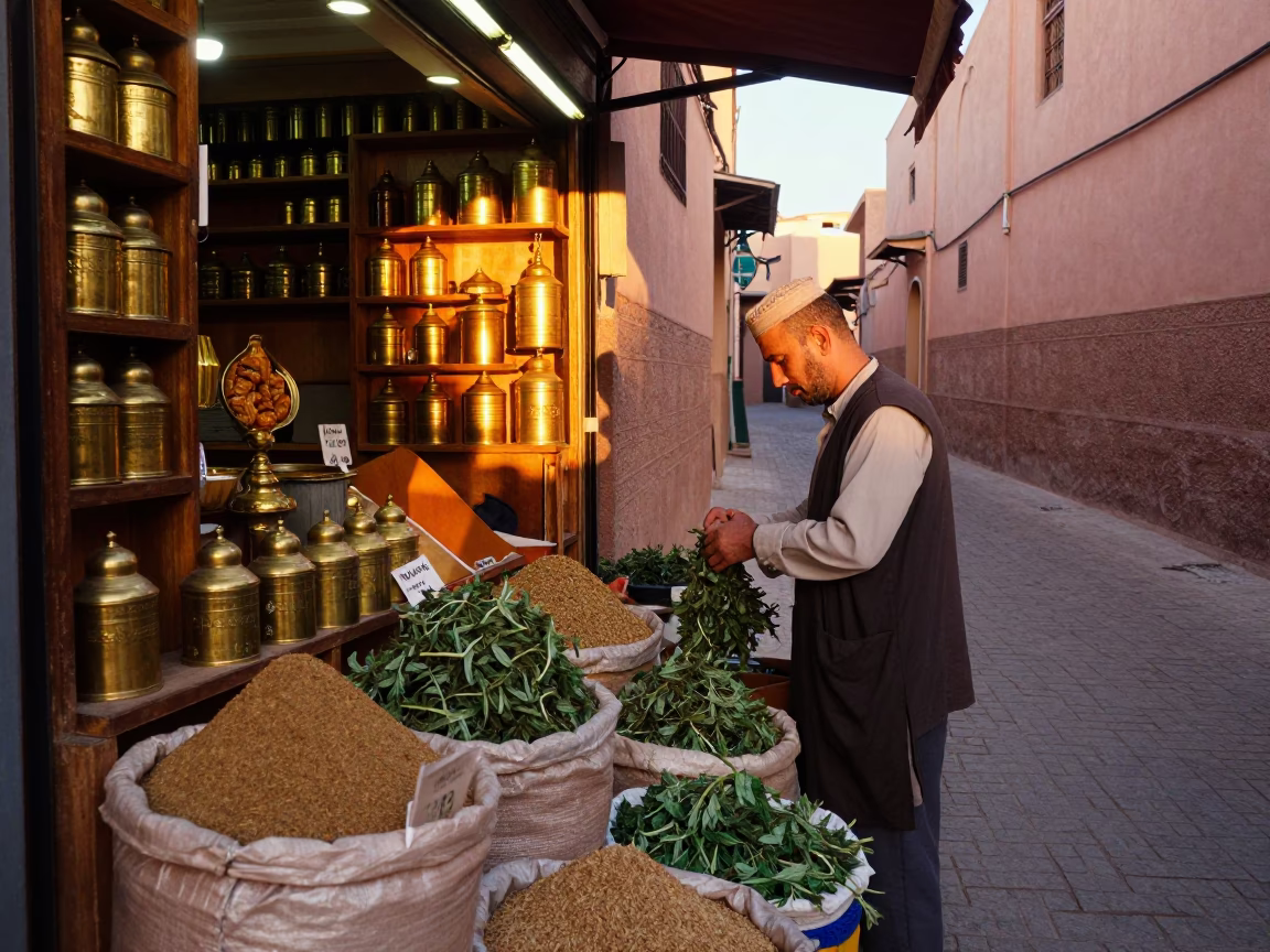 Dried Mint in Marrakech in in Marrakech, Morocco