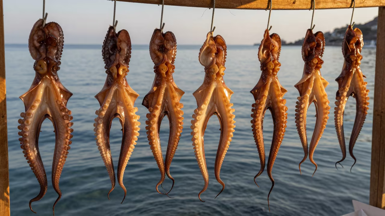 Dried Octopus Hooks Golden Hour Market in near Salvador