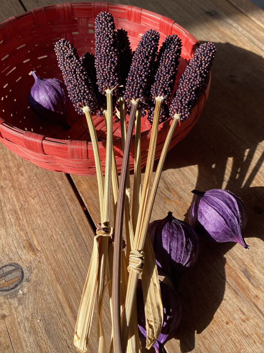 Dried Quinoa Stalks in La Paz in in La Paz, Bolivia