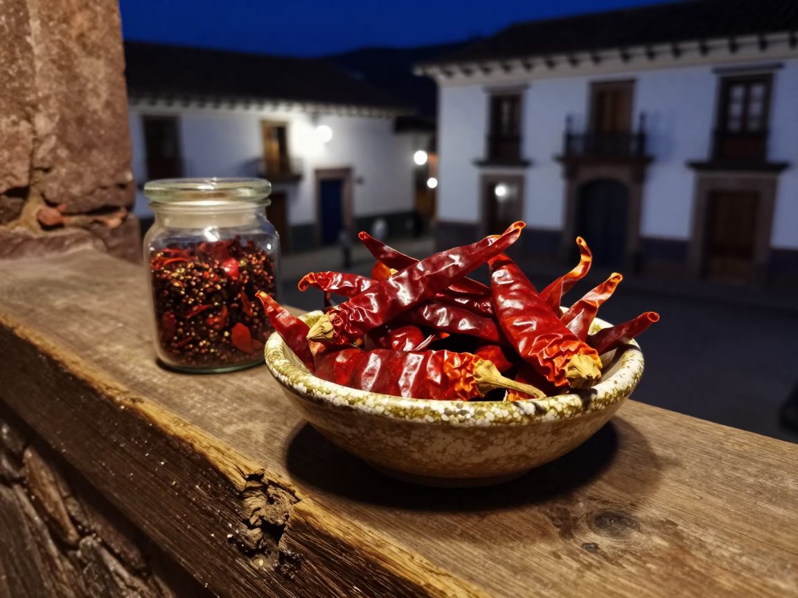 Dried Red Chilies in Cusco in in Cusco, Peru