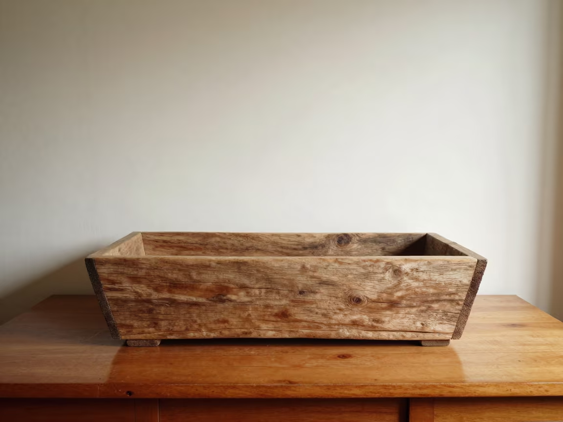 Driftwood Bin on Writing Desk in Beira in on a writing desk in Beira