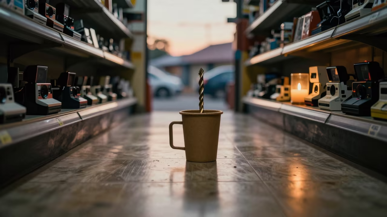 Drill Bit Cup in Ondo Store in inside a storefront prepared for opening in Ondo