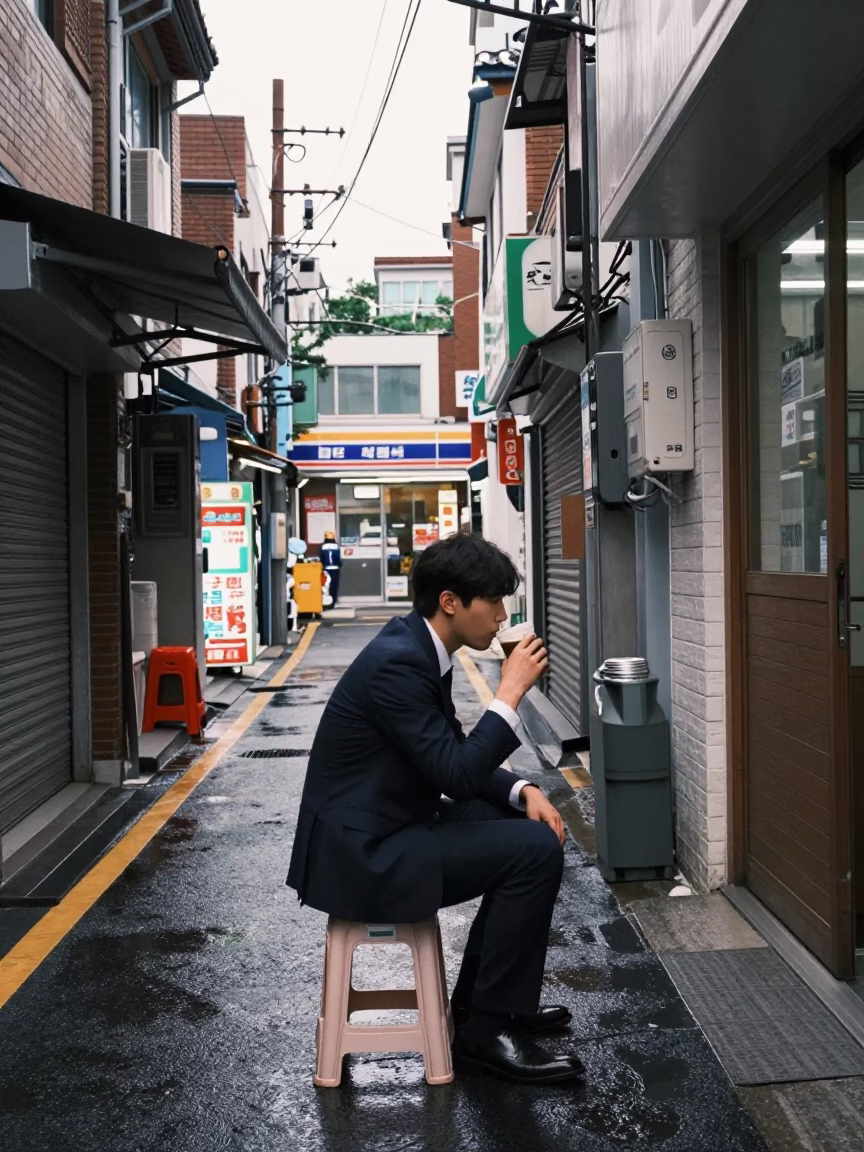 Drinking Coffee in Seoul in in Seoul, South Korea