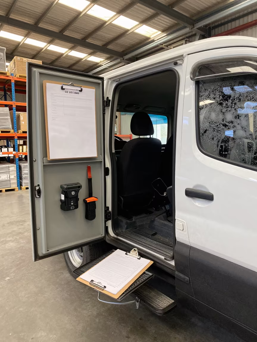 Driver ELD Locker at Cape Town Packing Station in at a fulfillment packing station near Cape Town