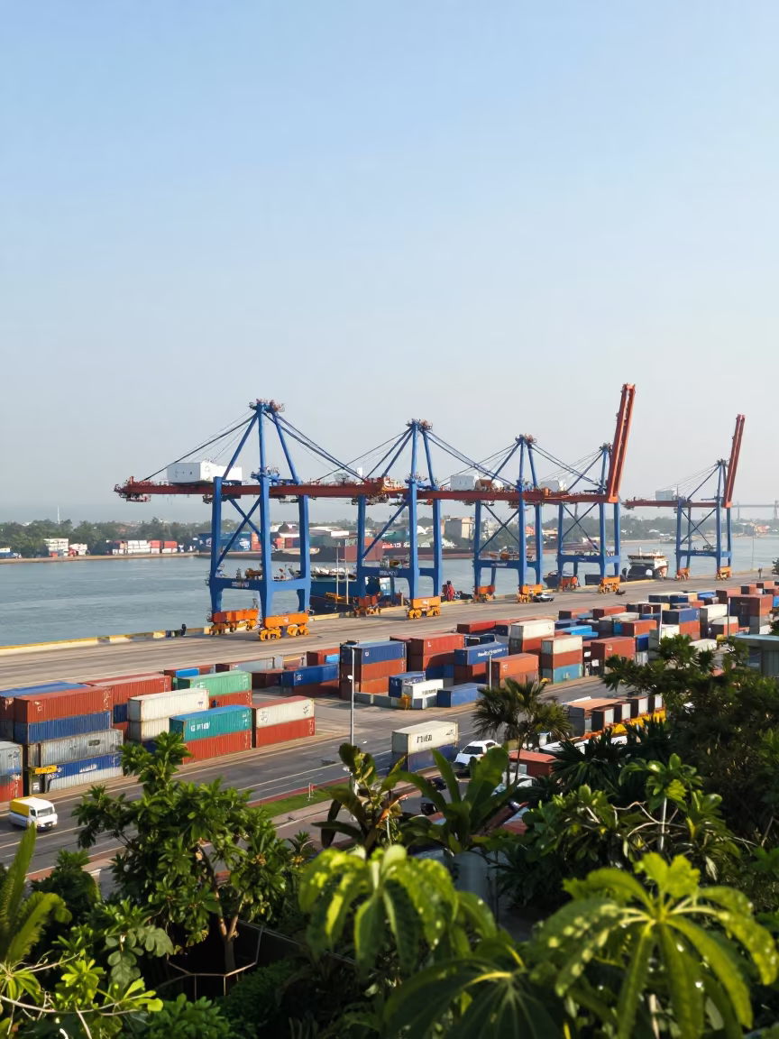Drone View Gantry Cranes Mumbai Wet Season in along a game trail near Mumbai