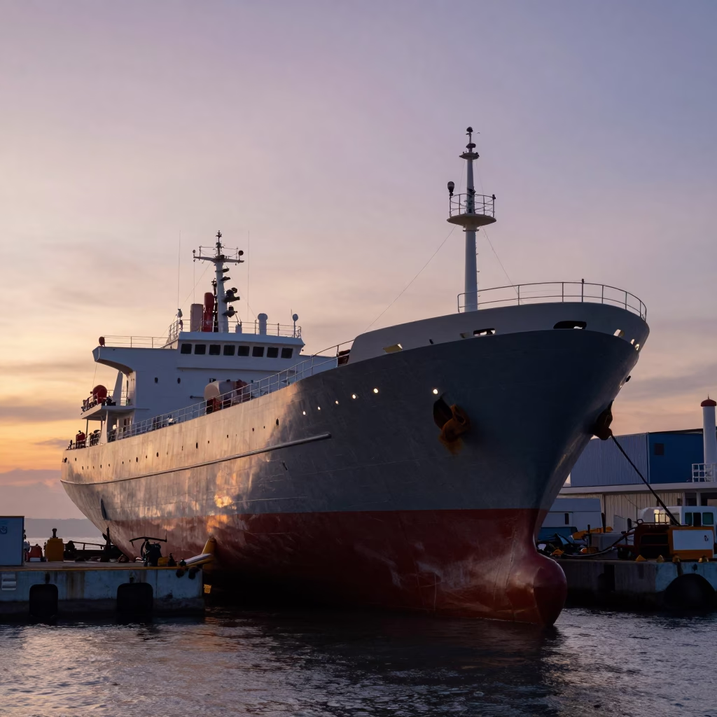 Dry Dock in Phuket at Nautical Dawn Light in in Phuket, Thailand