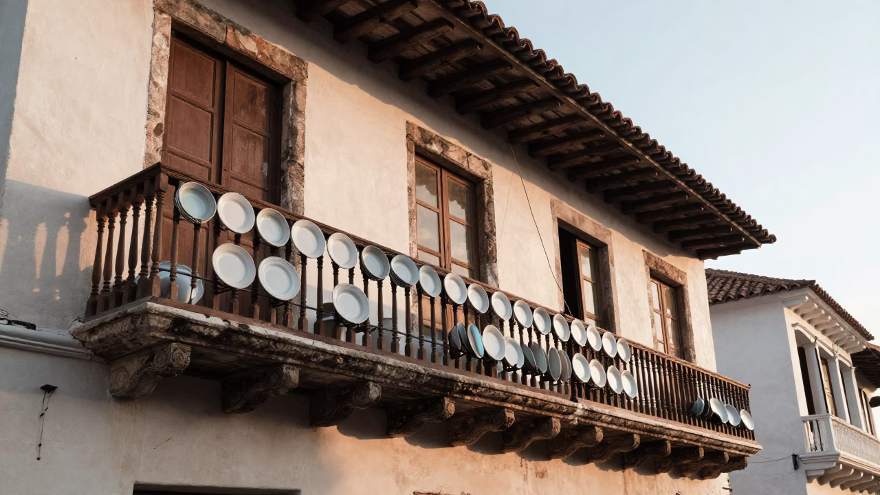 Drying Dishes in Cartagena in in Cartagena, Colombia
