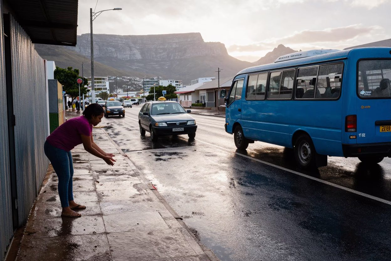 Drying Hands in Cape Town in in Cape Town, South Africa