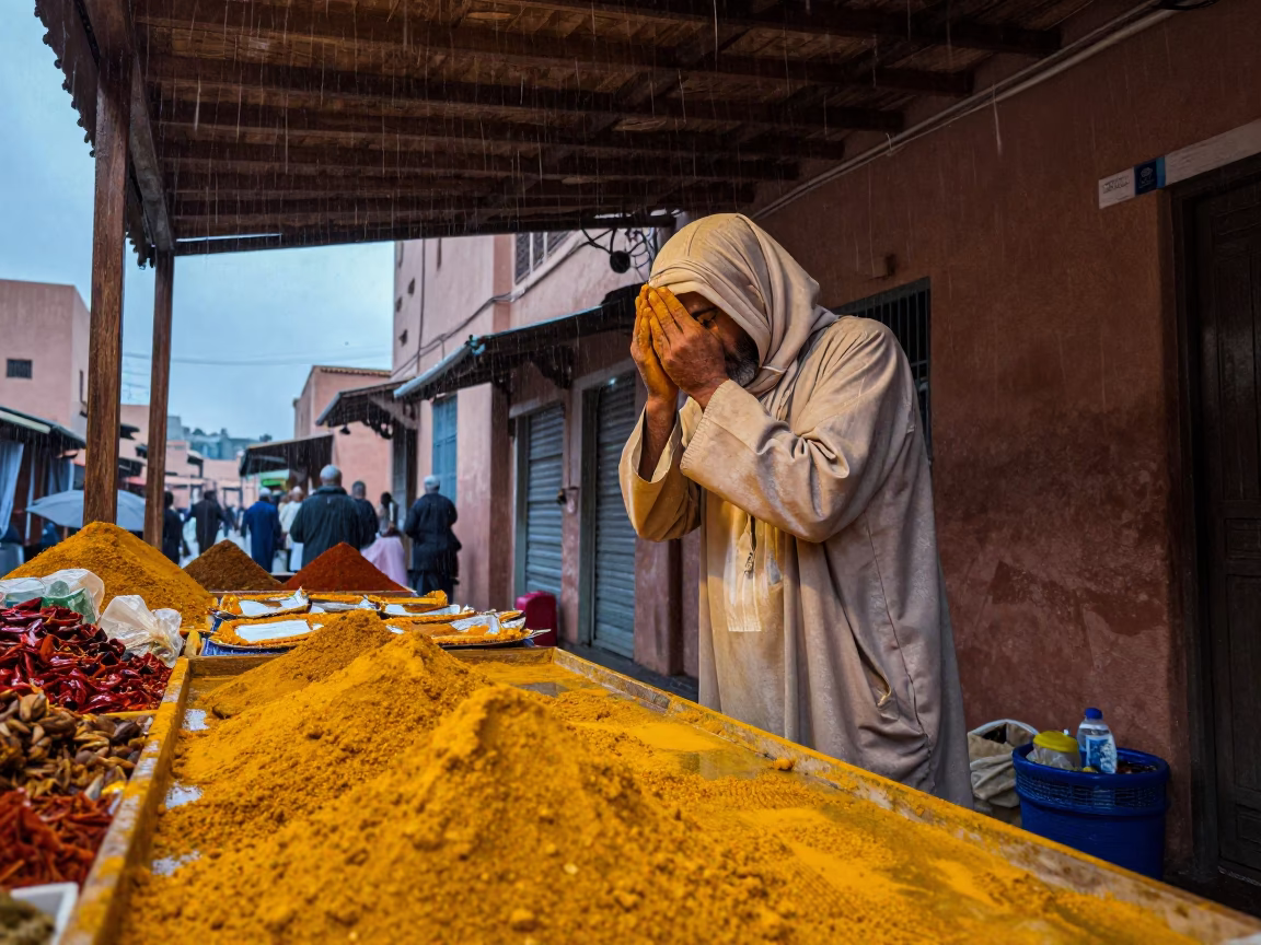 Drying Hands in Marrakech in in Marrakech, Morocco