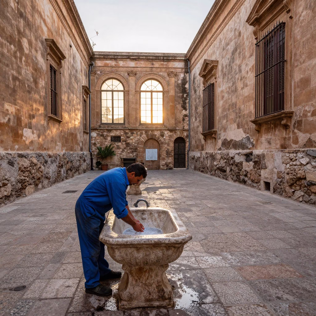 Drying Hands in Palermo in in Palermo, Italy